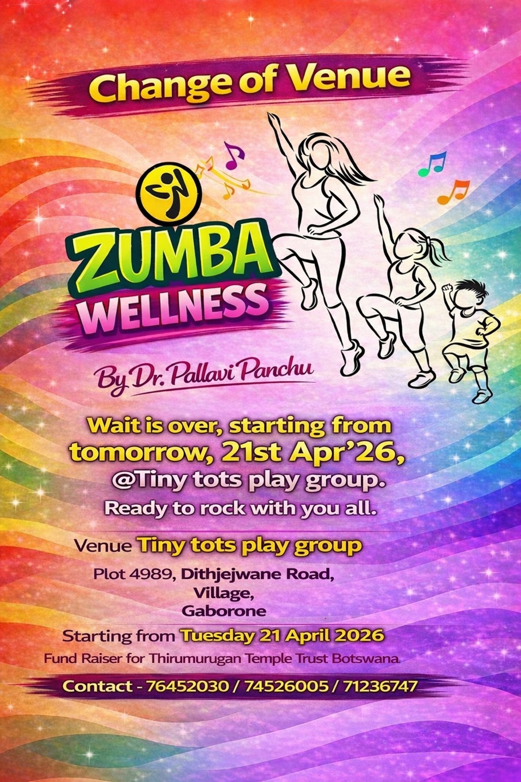 Zumba Wellness Fundraiser — invitation poster