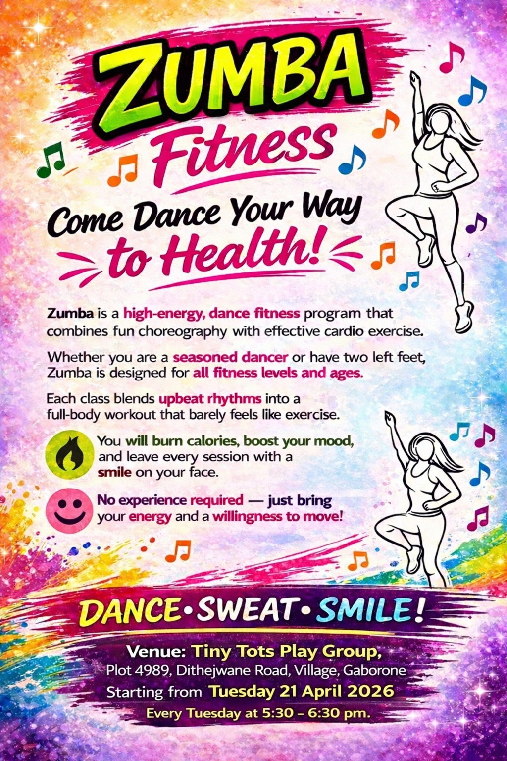 Zumba Wellness fundraiser — second poster